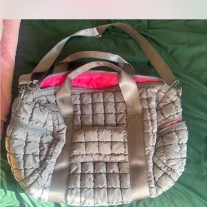 Quilted Gray and Pink Women's Bag